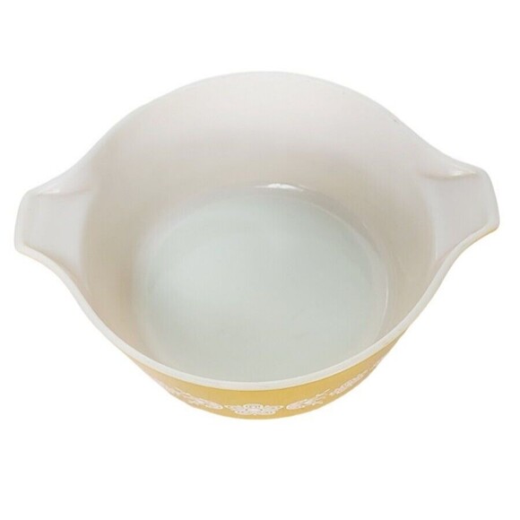 Vintage 70s Pyrex 475B Butterfly Gold 2 1/2 Quart Casserole Dish Bowl Server - Picture 6 of 10